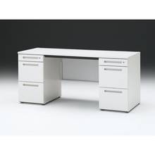 CZRデスク 両袖デスク CZR-166BAC-9W9 浅型センター引出し付  シリンダー錠W1600× D600 [ 本体: ホワイトW・天板: W9 / ホワイトW]