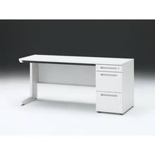 CZRデスク 片袖デスク CZR-166CBC-9W9 浅型センター引出し付  シリンダー錠W1600× D600 [ 本体: ホワイトW・天板: W9 / ホワイトW]