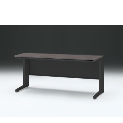 CZRデスク 平机 CZR-166HAC-181 浅型センター引出し付 L脚 W1600× D600 [ 本体: ブラックT・天板: 81 / アッシュドオークD]