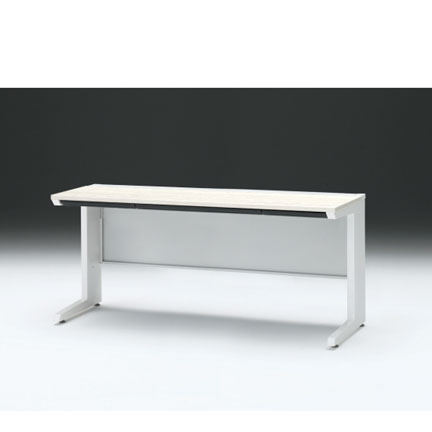 CZRデスク 平机 CZR-166HAC-961 浅型センター引出し付 L脚 W1600× D600 [ 本体: ホワイトW・天板: 61 / アッシュドパインL]