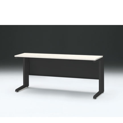 CZRデスク 平机 CZR-166JAC-161 センター引出しなし L脚 W1600× D600 [ 本体: ブラックT・天板: 61 / アッシュドパインL]