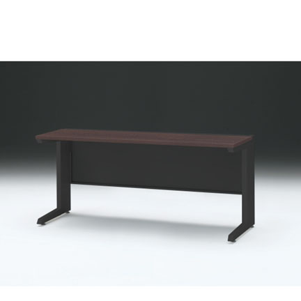 CZRデスク 平机 CZR-166JAC-182 センター引出しなし L脚 W1600× D600 [ 本体: ブラックT・天板: 82 / ブラックウォールナットD]
