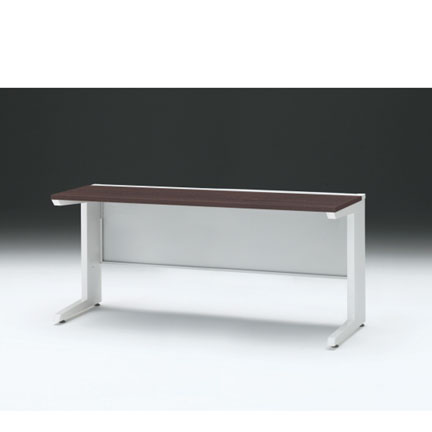 CZRデスク 平机 CZR-166JAC-982 センター引出しなし L脚 W1600× D600 [ 本体: ホワイトW・天板: 82 / ブラックウォールナットD]