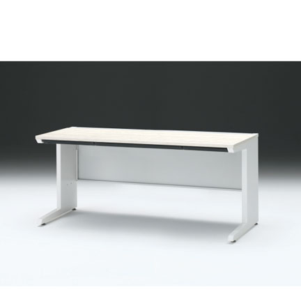 CZRデスク 平机 CZR-167HAC-961 浅型センター引出し付 L脚 W1600× D700 [ 本体: ホワイトW・天板: 61 / アッシュドパインL]