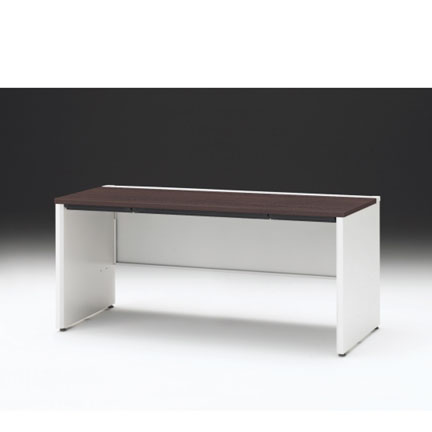 CZRデスク 平机 CZR-167HAPC-982 浅型センター引出し付 パネル脚 W1600× D700 [ 本体: ホワイトW・天板: 82 / ブラックウォールナットD]