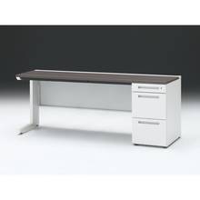 CZR 片袖デスク　シリンダー錠 浅型センター引出し付　CZR-186CBC-981　W1800×D600 ［本体：ホワイト×天板：81/アッシュドオークD］