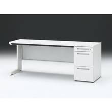 CZRデスク 片袖デスク CZR-186CBC-9W9 浅型センター引出し付  シリンダー錠W1800× D600 [ 本体: ホワイトW・天板: W9 / ホワイトW]
