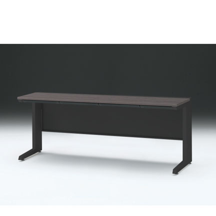 CZRデスク 平机 CZR-186HAC-181 浅型センター引出し付 L脚 W1800× D600 [ 本体: ブラックT・天板: 81 / アッシュドオークD]