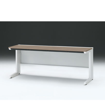 CZRデスク 平机 CZR-186HAC-971 浅型センター引出し付 L脚 W1800× D600 [ 本体: ホワイトW・天板: 71 / アッシュドオークM]