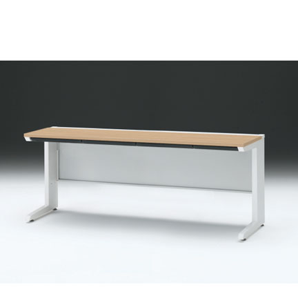 CZRデスク 平机 CZR-186HAC-992 浅型センター引出し付 L脚 W1800× D600 [ 本体: ホワイトW・天板: 92 / ホワイトオークM]