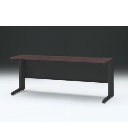 CZRデスク 平机 CZR-186JAC-182 センター引出しなし L脚 W1800× D600 [ 本体: ブラックT・天板: 82 / ブラックウォールナットD]