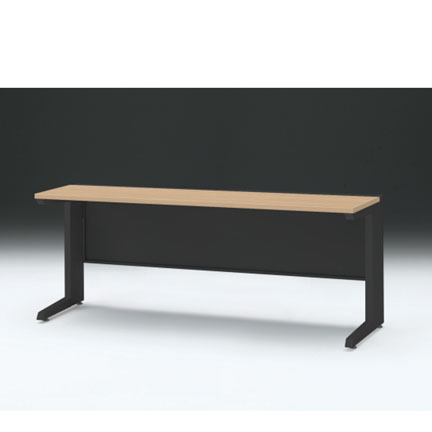 CZRデスク 平机 CZR-186JAC-192 センター引出しなし L脚 W1800× D600 [ 本体: ブラックT・天板: 92 / ホワイトオークM]