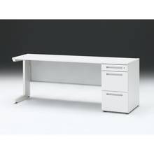 CZRデスク 片袖デスク CZR-186SBC-9W9 センター引出しなし  シリンダー錠W1800× D600 [ 本体: ホワイトW・天板: W9 / ホワイトW]