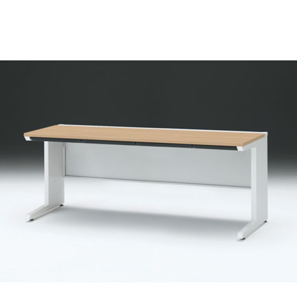 CZRデスク 平机 CZR-187HAC-992 浅型センター引出し付 L脚 W1800× D700 [ 本体: ホワイトW・天板: 92 / ホワイトオークM]