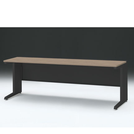 CZRデスク 平机 CZR-207JAC-171 センター引出しなし L脚 W2000× D700 [ 本体: ブラックT・天板: 71 / アッシュドオークM]