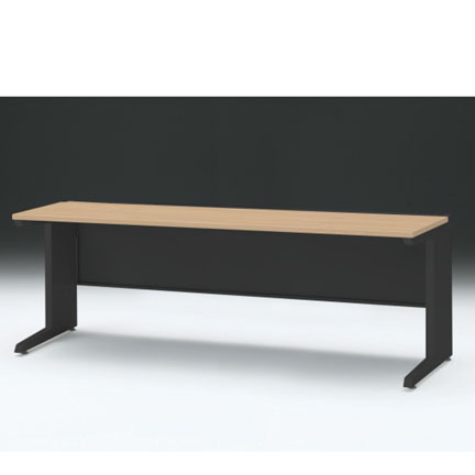 CZRデスク 平机 CZR-207JAC-192 センター引出しなし L脚 W2000× D700 [ 本体: ブラックT・天板: 92 / ホワイトオークM]