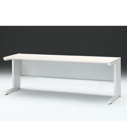 CZRデスク 平机 CZR-207JAC-961 センター引出しなし L脚 W2000× D700 [ 本体: ホワイトW・天板: 61 / アッシュドパインL]