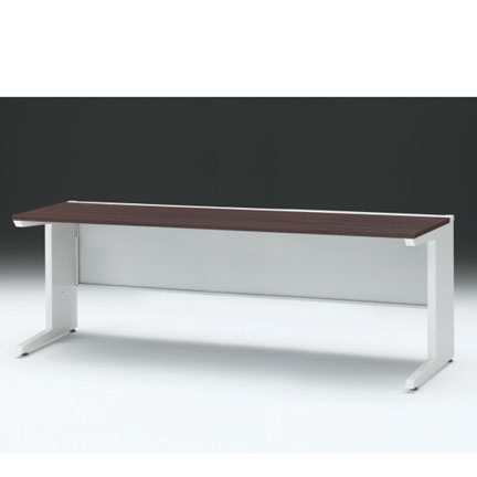 CZRデスク 平机 CZR-207JAC-982 センター引出しなし L脚 W2000× D700 [ 本体: ホワイトW・天板: 82 / ブラックウォールナットD]