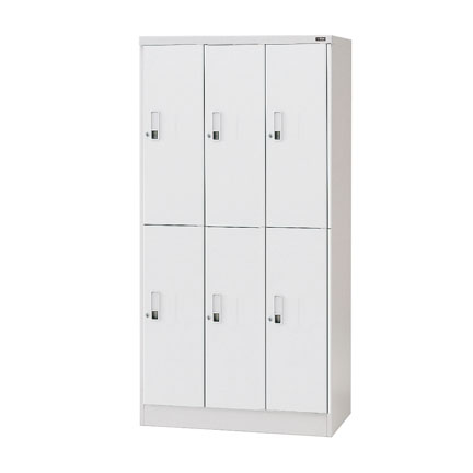 多人数ロッカー 6人用 シリンダー錠型 HDT-6332SL-WE [ ホワイトグレー ]