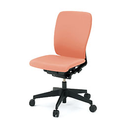 フルゴチェア KF-430DL-T1M6 ハイバック ビニールレザー張り 肘なし [ ベース : ブラックT / 張地 : コーラルピンク] ( ナイロン双輪キャスター )