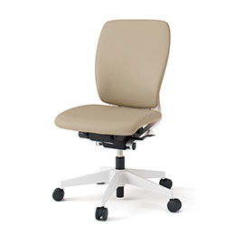 フルゴチェア KF-430DL-WWK6 ハイバック ビニールレザー張り 肘なし [ ベース : ホワイトW / 張地 : フラックスベージュ] ( ナイロン双輪キャスター )