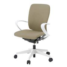 フルゴチェア ハイバック 固定肘付 抵抗付ウレタン双輪キャスター [ ベース :ホワイト / 抗ウイルス加工張地 : サンドイエロー ]  KF436PVM-WWY3