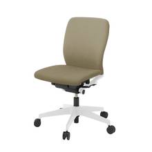 フルゴチェア ローバック 肘なし 抵抗付ウレタン双輪キャスター [ ベース :ホワイト / 抗ウイルス加工張地 : サンドイエロー ]  KF440PVM-WWY3