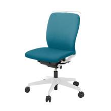 フルゴチェア ローバック 肘なし ハンガー付 抵抗付ウレタン双輪キャスター [ ベース :ホワイト / 抗ウイルス加工張地 : ストロングブルー ]  KF440PVHM-WWA3