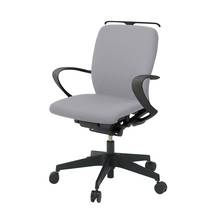 フルゴチェア ローバック 固定肘 ハンガー付 抵抗付ウレタン双輪キャスター [ ベース :ブラック / 抗ウイルス加工張地 : ライトグレー ]  KF446PVHMT1W6