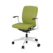 フルゴチェア ローバック 可動肘 ハンガー付 抵抗付ウレタン双輪キャスター [ ベース :ホワイト / 抗ウイルス加工張地 : モスグリーン ]  KF447PVHM-WWQ6