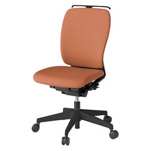 フルゴチェア ハイバック 肘なし ハンガー 抵抗付ウレタン双輪キャスター [ ベース:ブラック / 張地:ソフトオレンジ ] KF430CFHMT1D7