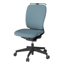 フルゴチェア ハイバック 肘なし ハンガー 抵抗付ウレタン双輪キャスター [ ベース:ブラック / 張地:ターコイズブルー ] KF430CFHMT1S4