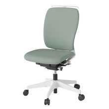 フルゴチェア ハイバック 肘なし ハンガー 抵抗付ウレタン双輪キャスター [ ベース:ホワイト / 張地:グレイッシュグリーン ] KF430CFHM-WWE3