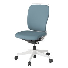 フルゴチェア ハイバック 肘なし ハンガー 抵抗付ウレタン双輪キャスター [ ベース:ホワイト / 張地:ターコイズブルー ] KF430CFHM-WWS4
