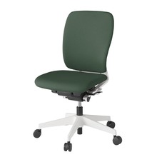 フルゴチェア ハイバック 肘なし 抵抗付ウレタン双輪キャスター [ ベース:ホワイト / 張地:フォレストグリーン ] KF430CFM-WWG2