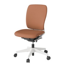 フルゴチェア ハイバック 肘なし ナイロン双輪キャスター [ ベース:ホワイト / 張地:ソフトオレンジ ] KF-430CF-WWD7