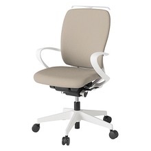 フルゴチェア ハイバック 固定肘 ハンガー 抵抗付ウレタン双輪キャスター [ ベース:ホワイト / 張地:グレイッシュブラウン ] KF436CFHM-WWF6