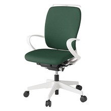 フルゴチェア ハイバック 固定肘 ハンガー 抵抗付ウレタン双輪キャスター [ ベース:ホワイト / 張地:フォレストグリーン ] KF436CFHM-WWG2