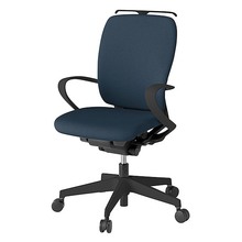 フルゴチェア ハイバック 固定肘 ハンガー ナイロン双輪キャスター [ ベース:ブラック / 張地:ミッドナイトブルー ] KF-436CFHT1B1