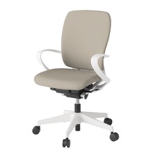 フルゴチェア ハイバック 固定肘 抵抗付ウレタン双輪キャスター [ ベース:ホワイト / 張地:グレイッシュブラウン ] KF436CFM-WWF6