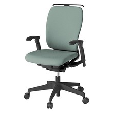 フルゴチェア ハイバック 可動肘 ハンガー ナイロン双輪キャスター [ ベース:ブラック / 張地:グレイッシュグリーン ] KF-437CFHT1E3