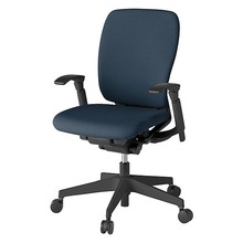 フルゴチェア ハイバック 可動肘 抵抗付ウレタン双輪キャスター [ ベース:ブラック / 張地:ミッドナイトブルー ] KF437CFM-T1B1