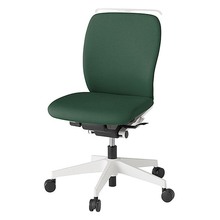 フルゴチェア ローバック 肘なし ハンガー 抵抗付ウレタン双輪キャスター [ ベース:ホワイト / 張地:フォレストグリーン ] KF440CFHM-WWG2