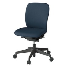 フルゴチェア ローバック 肘なし 抵抗付ウレタン双輪キャスター [ ベース:ブラック / 張地:ミッドナイトブルー ] KF440CFM-T1B1