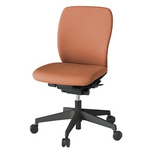 フルゴチェア ローバック 肘なし 抵抗付ウレタン双輪キャスター [ ベース:ブラック / 張地:ソフトオレンジ ] KF440CFM-T1D7