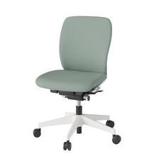 フルゴチェア ローバック 肘なし 抵抗付ウレタン双輪キャスター [ ベース:ホワイト / 張地:グレイッシュグリーン ] KF440CFM-WWE3