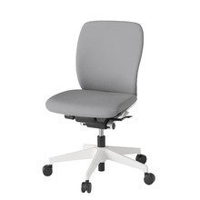 フルゴチェア ローバック 肘なし 抵抗付ウレタン双輪キャスター [ ベース:ホワイト / 張地:ライトグレーT ] KF440CFM-WWT6