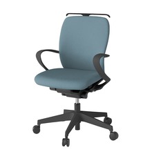 フルゴチェア ローバック 固定肘 ハンガー 抵抗付ウレタン双輪キャスター [ ベース:ブラック / 張地:ターコイズブルー ] KF446CFHMT1S4