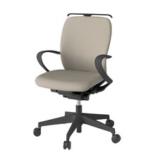 フルゴチェア ローバック 固定肘 ハンガー ナイロン双輪キャスター [ ベース:ブラック / 張地:グレイッシュブラウン ] KF-446CFHT1F6