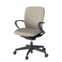 フルゴチェア ローバック 固定肘 抵抗付ウレタン双輪キャスター [ ベース:ブラック / 張地:グレイッシュブラウン ] KF446CFM-T1F6